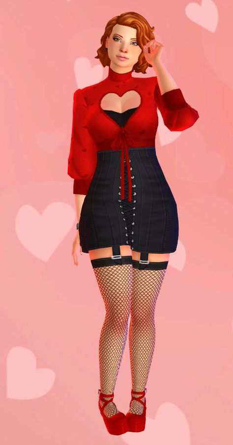 Sims 4 Lovecore Cc, Sims 4 Cc Red Dress, Sims 4 Cc Heart, Is It Love, Sims 4 Cas Mods, Cc Sims4, Cc Folder, Sims 4 Anime, Sims 4 Cc Folder