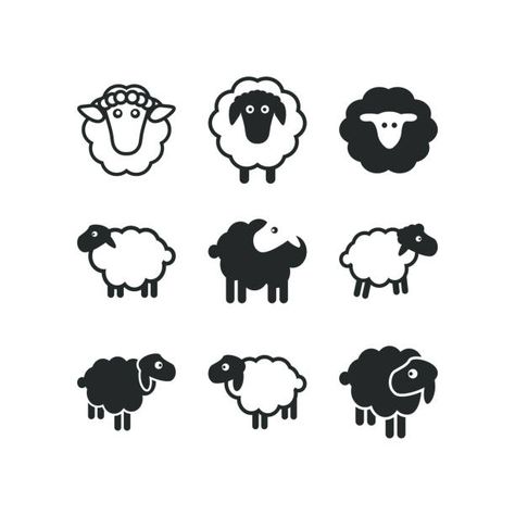 Black Sheep Tattoo, Ireland Tattoo, Sheep Logo, Sheep Tattoo, Sheep Drawing, Sheep Vector, Sheep Illustration, Icon Template, Sheep Crafts