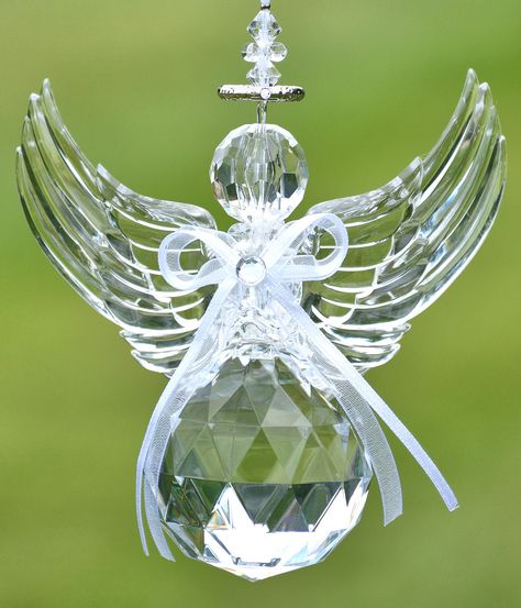 Zaer Ltd. Crystal Quality Acrylic Angel Ornament (Spherical Base, Clear) Angel Crystal, Angel Ornaments, Angel, Crystals