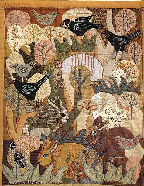 Layered Textile Art, Martha Mood Stitchery, Creative Quilting, Textile Collage, Dimensional Art, Textile Art Embroidery, Quilt Art, Applique Quilting, Animal Quilts