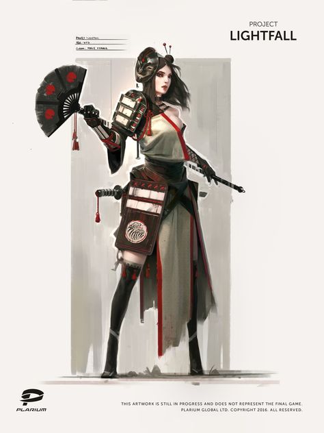 ArtStation - Project Lightfall, Plarium Ukraine Samurai Female, Ronin Samurai, Female Samurai, Dnd Stuff, Samurai Art, Style Japonais, Female Character Design, 애니메이션 캐릭터, Character Creation