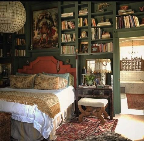 Academia Bedroom, Lots Of Books, Dekorasi Kamar Tidur, House Room, Dream Rooms, Room Inspiration Bedroom, Dream House Decor, Casas De Ensueño, My New Room