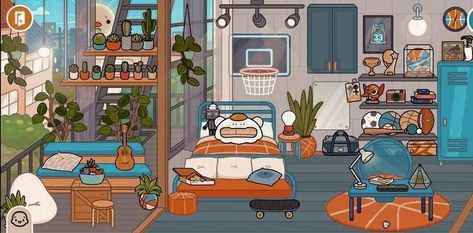 Toca Boca Room Ideas Sport House, Toca Boca Sport House, Toca Boca Boy Room Ideas, Skater Room, Boy Apartment, Toca World, Toka Boka, Sport Bedroom