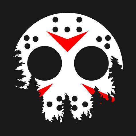 Jason Voorhees Stencil, Horror Vector Art, Jason Mask Svg, Jason Voorhees Cricut, Halloween Horror T-shirt With Screen Print, Adidas Logo Wallpapers, Star Logo Design, Scary Drawings, Pop Art Girl