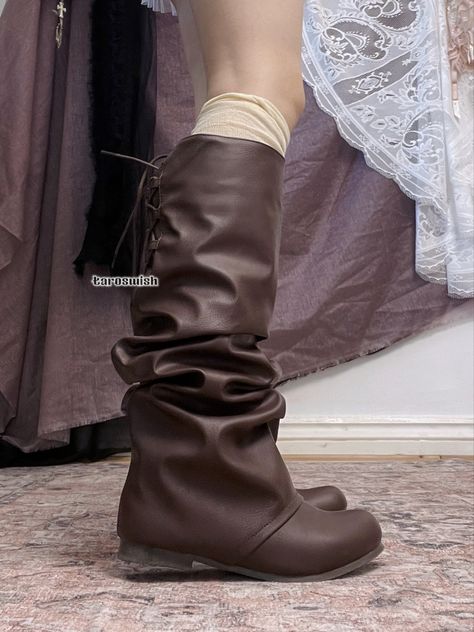 Y2k Alternative Fashion, Fold Over Boots, Boots Fit, Dr Shoes, Pretty Shoes Sneakers, Slouchy Boots, Shoe Inspo, Other Outfits, Pretty Shoes