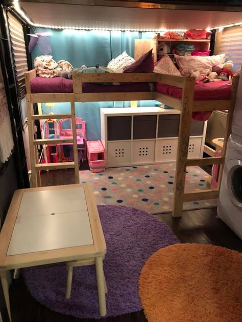 Toy Hauler Bunkhouse Remodel, Rv Loft Ideas For Kids, Rv Bunkhouse Remodel Kids, Toy Hauler Remodel Kids Room, Rv Kids Room Ideas, Toy Hauler Kids Room, Kids Rv Bunk Room Ideas, Rv Kids Room, Camper Living With Kids