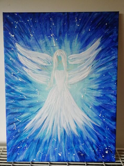 Angel Artwork Painting, Angel Wings Painting Acrylic, Acrylic Angel Painting, Angel Wings Painting, Nativity Painting, Starověký Egypt, Pencil Drawing Images, Angel Artwork, Angel Painting