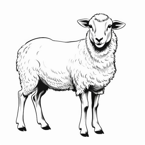 Lamb Sketch, Sheep Sketch, Lamb Drawing, Sheep Logo, Sheep Tattoo, Sheep Drawing, Tenses Grammar, Sheep Illustration, Barn Art