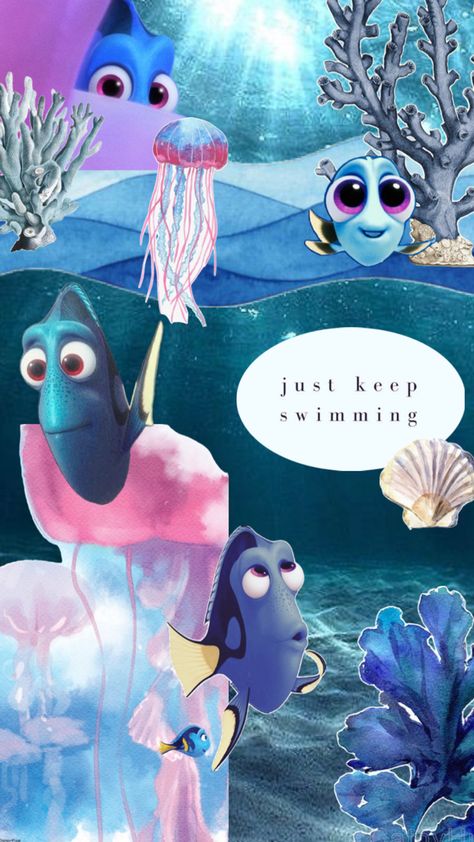 ocean dory aesthetic wallpaper Dory Aesthetic, Dory Wallpaper, Oceanography Marine Biology, Dory Nemo, Ios Aesthetic, Wallpaper Ios, Iphone Wallpaper Ios, Collage Wallpaper, Finding Dory