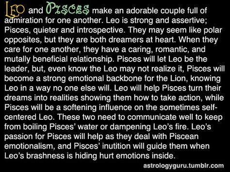 Opposites Attract Pisces And Leo Compatibility, Leo Relationship, Leo Compatibility, Pisces Compatibility, Pisces And Leo, Pisces Girl, Pisces Quotes, Pisces Love, Pisces Man