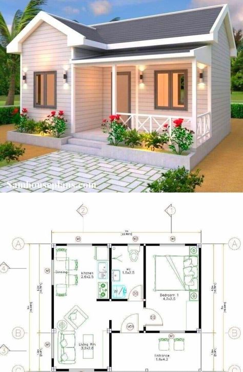 12x20 Tiny House Floor Plans, Tiny House Plans Layout, Tiny Home Floor Plan, Tiny House Blueprints, Tiny Home Floorplan, A Frame Cabin Plans, One Bedroom House, Small Cottage Homes, Sims 4 House Building