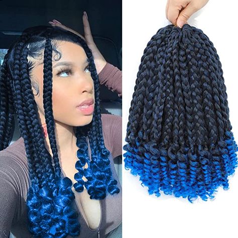 Amazon.com : 6 Packs Crochet Box Braids Curly Ends 10Inch Short Crochet Box Braids Hair for Women、Kids Pre Stretched Box Braid Crochet Hair for Black Women (1B# 10"6 Packs) : Beauty & Personal Care Small Crochet Box Braids, Box Braids Curly Ends, Box Braids Curly, Jumbo Crochet Braids, Braids Curly Ends, Pre Looped Crochet Hair, Short Crochet Braids, Box Braids Crochet, Crochet Box Braids