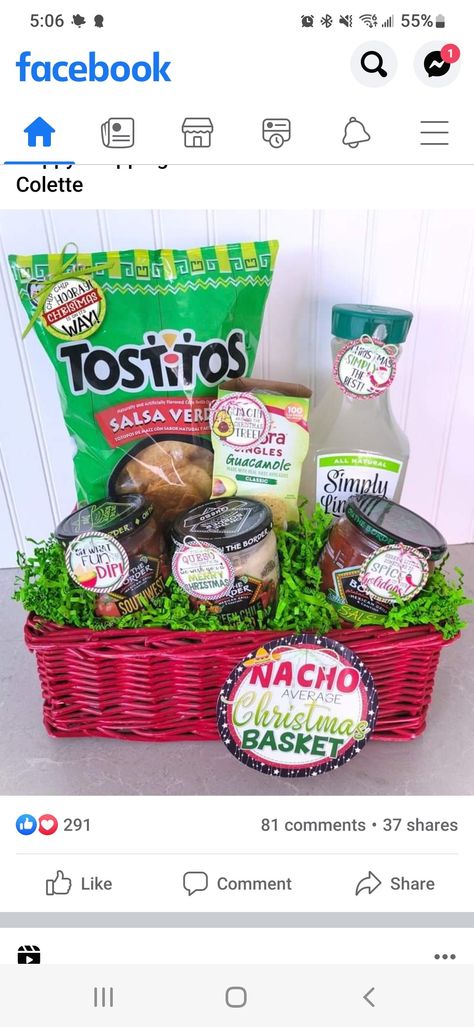 Chips Salsa Gift Basket, Taco Kit Gift, Nacho Themed Gift Basket, Nacho Basket Gift Ideas, Nacho Gift Basket, Chip And Dip Gift Basket Ideas, Mexican Food Gift Basket Ideas, Chips And Salsa Christmas Gift, Salsa Christmas Gift