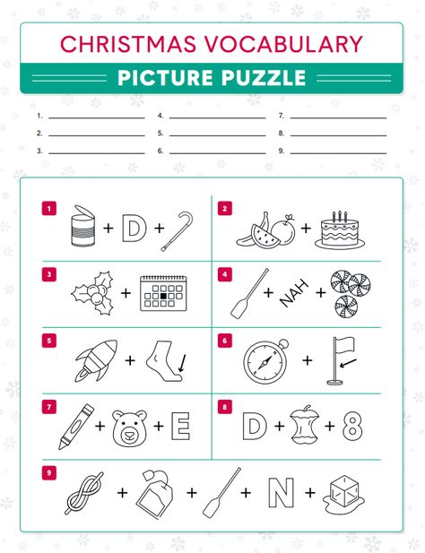 Christmas Rebus Puzzles Free Printable, Christmas Brain Teasers For Kids, Christmas Rebus Puzzles With Answers, Christmas Puzzles Printables Free, Christmas Picture Puzzle Game, Christmas Rebus Puzzles, Christmas Picture Puzzle, Christmas Brain Teasers, Christmas Activity Sheets For Kids