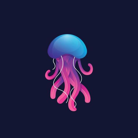 hermosa ilustración de diseño de medusas coloridas Picture Story For Kids, Beautiful Jellyfish, Colorful Jellyfish, Jellyfish Design, Picture Story, Sealife, Stories For Kids, Jellyfish, Vector Art