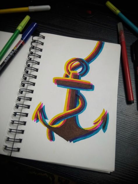 Neon Drawings Sketch, Glitch Art Drawing, Glitch Drawing Ideas, Glitch Effect Drawing, Glitch Oc, Anchor Sketch, Drawings Inspo, Sharpie Drawings, Drawing Ideas List