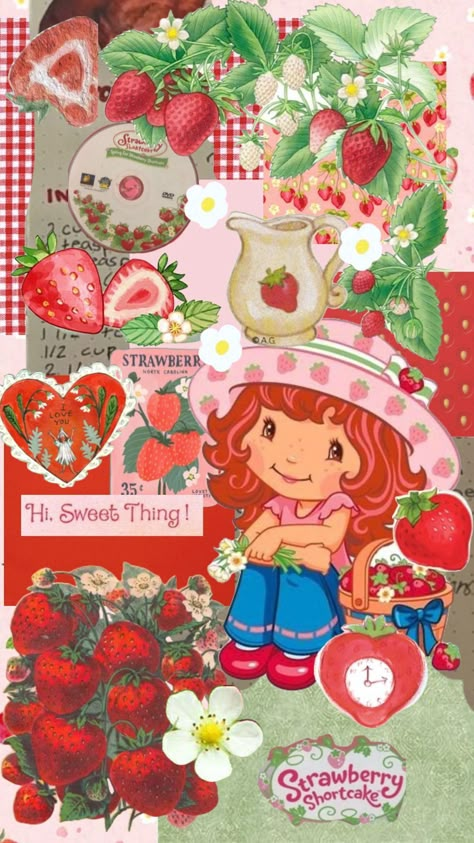 Strawberry Pink Aesthetic, Strawberry Shortcake Pictures, Strawberry Shortcake Cartoon, Strawberry Shortcake Characters, Strawberry Baby, Bow Wallpaper, Strawberry Shortcake Doll, Aesthetic Pretty, Strawberry Pink