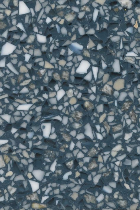 Blue Terrazzo Texture, Terrazzo Counter, Blue Terrazzo, Terrazzo Texture, Terrazzo Design, Matrix Color, Blue Crush, Crushed Glass, Epoxy Floor