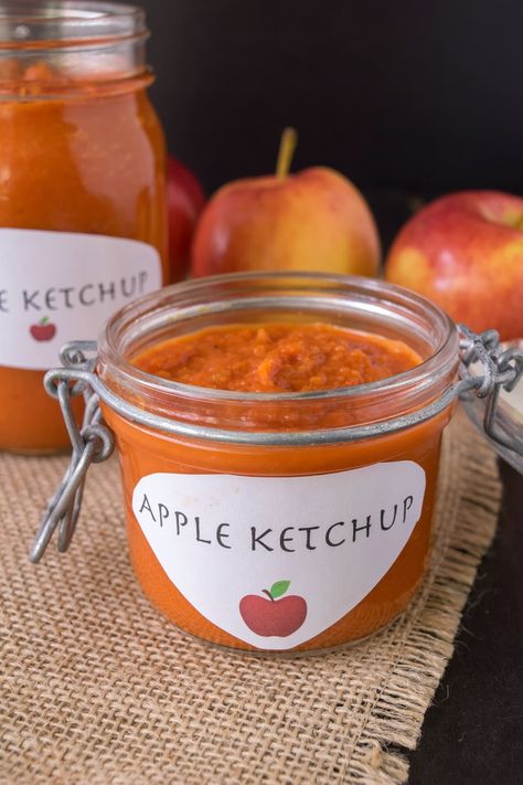 Apple ketchup, great on and in anything, and it's sugar free. #ketchup Apple Ketchup Recipe, Apple Ketchup, Pork Apple, Ketchup Recipe, Homemade Condiments, Classic Kitchen, Homemade Apple, Meatloaf Recipes, Healthy Homemade