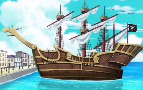 One Piece Boat Pirate Ships, Pirate Boats, English Exercises, One Piece Cartoon, One Piece Ship, Royal Residence, Navy Marine, Monkey D Luffy, Pirate Ship