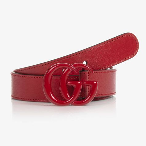 A deep red leather belt for boys and girls from luxury Italian brand Gucci. An emblematic accessory to complete any outfit, it has the brand's iconic Double G buckle on the front in a tonal shade for a classic finish. Double G Logo, G Logo, Belt Size, Mens Belts, Deep Red, Leather Belt, Red Leather, Bag Making, Accessories Design