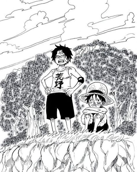 Ace Sabo Luffy Manga Panel, One Piece Ace Manga Panel, Asl One Piece Manga, Ace Sabo Luffy Manga, Ace And Luffy Manga, Luffy Panel, Ace Manga Panel, Luffy Manga Panel, Ace Manga