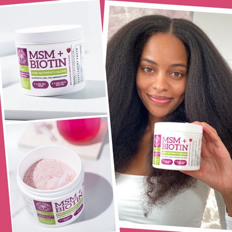 MSM & Biotin for Thick, Healthy Hair Msm Hair Growth, Thick Healthy Hair, Thicker Healthier Hair, 4c Hair Care, Hair Nutrients, Biotin Hair, Healthy Hair Care, Hair Growth Supplement, Maintaining Healthy Hair