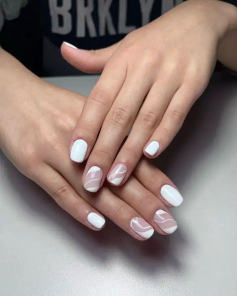 21 Summer White Nail Designs for 2024: Trendy, Simple, and Cute Ideas Orange And White Nail Designs, White Nail Designs Short, White Gel Nail Designs, Short White Nail Ideas, Simple White Nail Designs, Simple Short Nail Designs, White Short Nails, Acrylic Nail Ideas, White Gel Nails