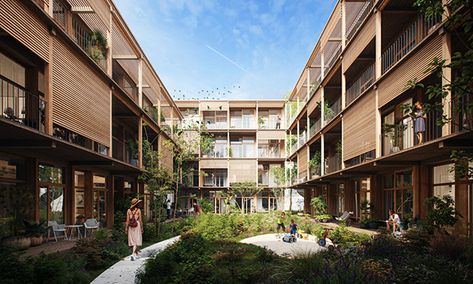 Co-Housing | Madrid | Spain on Behance Architecture Portfolio Layout, Co Housing, Collective Housing, Co Living, Urban Housing, Architectural Competition, Apartment Architecture, Social Housing, Architecture Rendering