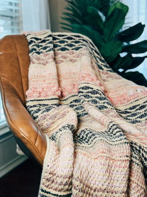 Tunisian Crochet Sampler Blanket Pattern - The Taylor Tunisian Crochet Throw, Tunisian Crochet Blanket Pattern, Bobble Stitch Tutorial, Crochet Sampler, Crochet Sampler Blanket, Tunisian Crochet Blanket, Crochet Throw Pattern, Throw Blanket Pattern, Tunisian Crochet Hook