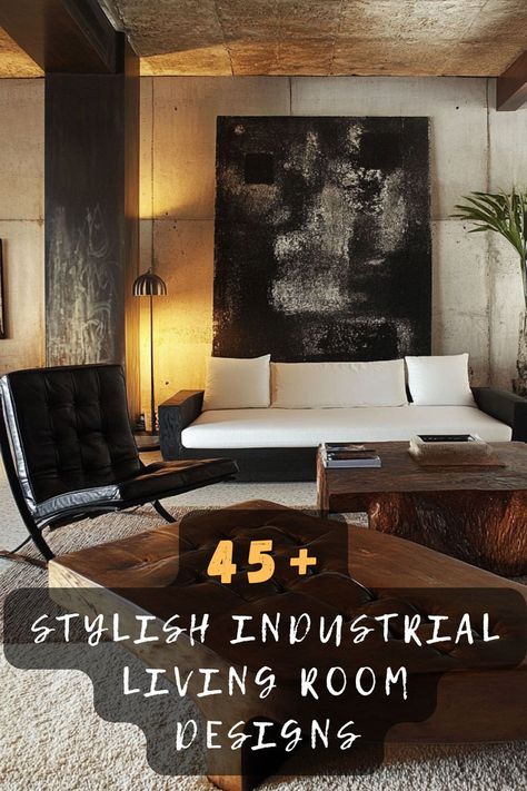 Embrace chic urban vibes with 45 industrial living room ideas that showcase sleek designs and raw materials. These styles are perfect for a trendy, city-inspired space. Click to explore these chic inspirations and redefine your living room with industrial flair! 🖤🏙️ #ChicIndustrialLiving #InteriorInspo #UrbanDesigns #StylishLiving #RawMaterials #ModernDecor #CityStyle Industrial Living Room Ideas, Industrial Living Room Design, Industrial Living Room, Industrial Style Decor, Industrial Living, Industrial Livingroom, Edgy Aesthetic, Exposed Brick, Living Room Ideas