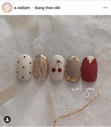 Korea Nail Art, Henna Nail Art, Acrylic Nails Nude, Henna Nails, Fruit Nail Art, Business Nails, Witchy Nails, Finger Nail Art, Cherry Nails