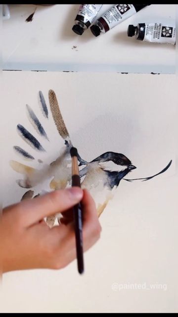 Watercolor Chickadee, Watercolor Birds Tutorial, Chickadee Painting, Chickadee Art, Bird Watercolor Art, Watercolour Bird, Bird Artists, Watercolor Blog, Bird Watercolor Paintings