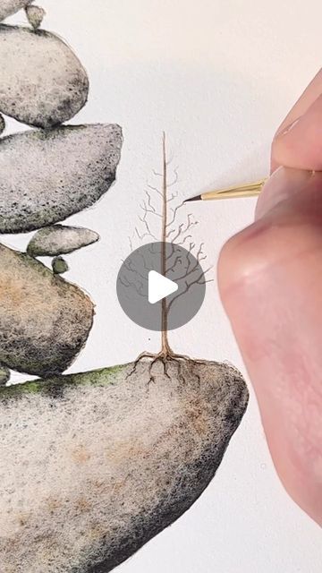 🖌WATERCOLOR COMMUNITY#1🖌 on Instagram: "Fantastic watercolor painting by @dustin.d.smith Save this tutorial.✅ Best art: @watercolor_guide #painting #иллюстрации #instagram #artwork #illustration #watercolortutorial #watercolorillustration #sketchbook #drawingideas" Watercolor Rocks Stones, Watercolor Rocks Tutorials, Watercolour Pencil Art Ideas, Unique Watercolor Paintings Ideas, Pencil And Watercolor Art, Watercolor Sketchbook Ideas, Watercolor Illustration Tutorial, Mini Watercolor Paintings, Trees Art Drawing