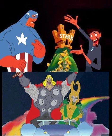 Avengers  Emperor's New Groove Crossover Emperor's New Groove, The Emperor's New Groove, Emperors New Groove, New Groove, Disney Marvel, Marvel Memes, The Avengers, Avengers Assemble, Disney And Dreamworks