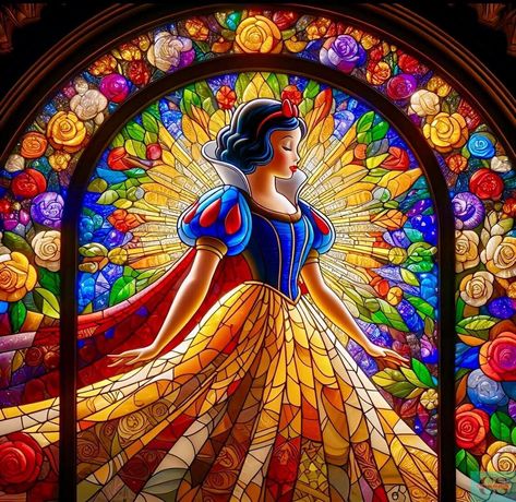 Disney Stained Glass, Sette Nani, Disney Kingdom Hearts, Disney Fantasy, Disney Artwork, Princesa Disney, Princess Art, African American Art, Cartoon Movies