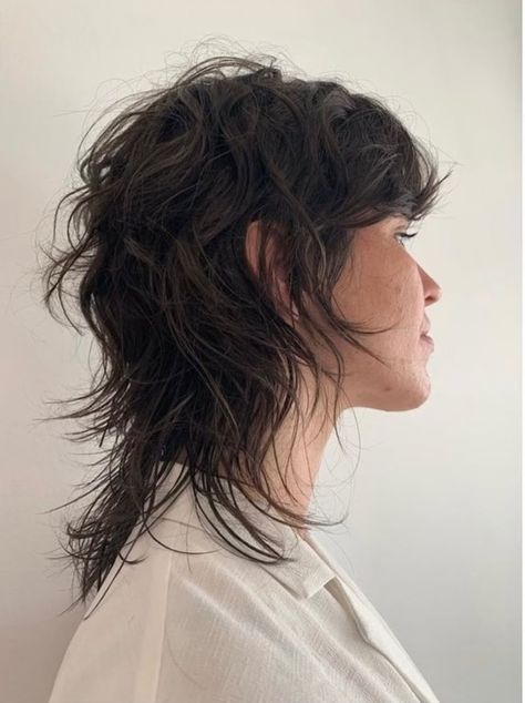 Love it or hate it, the mullet is back. Image: Element Salon Shag With Red Highlights, Rocker Shag Mullet, Mullet Hairstyle Women Shoulder Length, 90s Mullet Women, Shaggy Wolfcut Mullet, Shaggy Mullet Women, Mullet Medium Hair, Wolf Cut Hair Short Mullet, Modern Mullet Women Shag