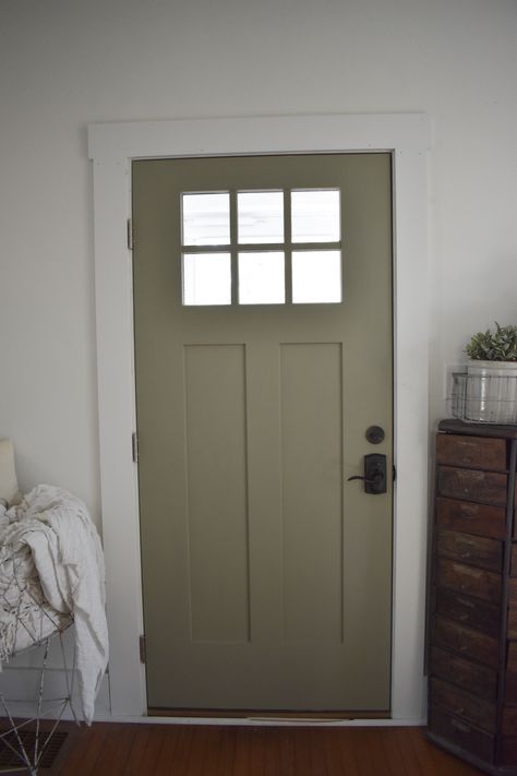 Inside Front Door Color, Inside Of Front Door Painted, Inside Front Door Colors, Inside Front Door, Front Door Paint, French Country Ideas, Add Curb Appeal, Front Door Interior, Green Front Doors