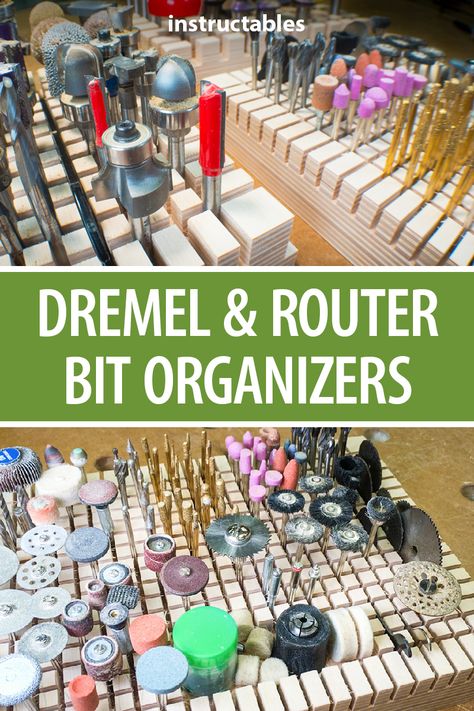 Diy Drill Bit Organizer, Dremel Storage Ideas, Rotary Tool Storage, Dremel Bit Storage, Bit Storage Ideas, Dremel Storage, Dremel Router Bits, Sculpture Dremel, Router Bit Storage