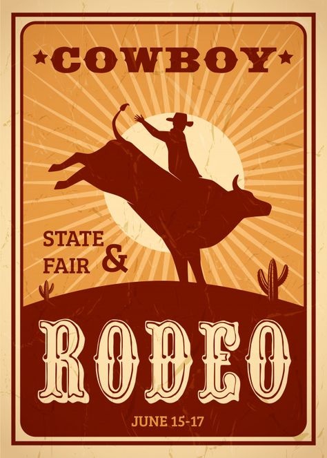 Rodeo Poster, Cowboy Posters, Rodeo Cowboys, Cowgirl Birthday, Horse Silhouette, Sunset Background, Grunge Textures, Graphic Editing, Animal Skulls