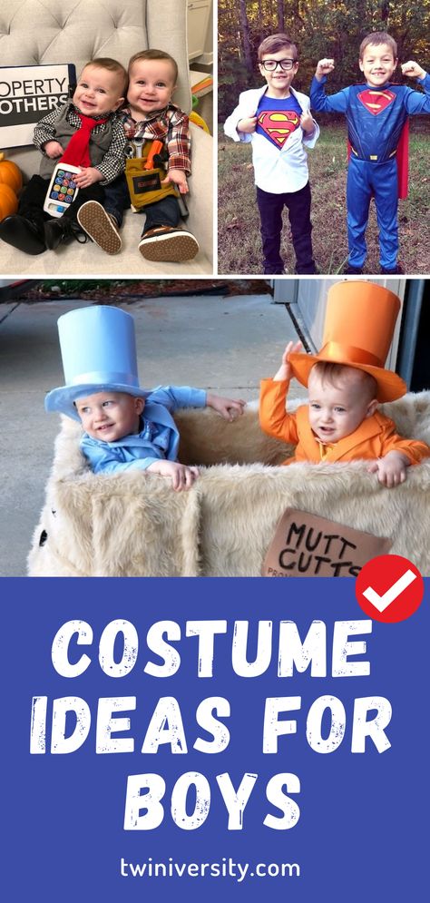 Halloween Costumes For 2 Brothers, Brother Matching Costumes, Halloween Costumes Two Boys, Sibling Brother Halloween Costumes, Twin Brother Halloween Costumes, Halloween Costumes 4 Year Boy, 2 Brothers Halloween Costumes, Two Brothers Halloween Costume, Halloween Ideas For Brothers