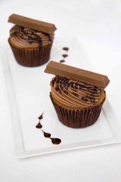 KitKat Cupcake Kitkat Cupcakes, Cupcake, Muffins, Card Holder, Place Card Holders, Cafe, Baking, Cake, Quick Saves