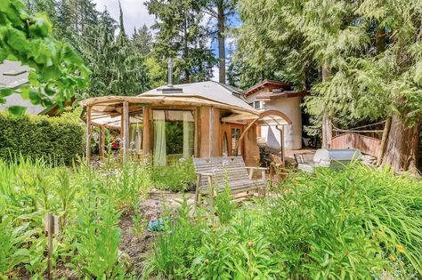 A Weird and Wonderful Cob Cottage in a Washington Co-Op Asks $500K - Dwell Cob Cottage, Straw Bale Construction, Alternative Living, Sustainable Building Materials, Hippie Homes, Whidbey Island, Cob House, Hobbit House, The Shire