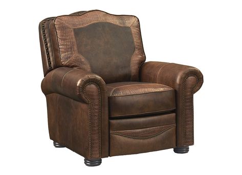 Bison Leather, Leather Recliner Chair, American Bison, Swivel Recliner, Rustic Home Design, Room Home Office, Leather Recliner, Western Decor, Furniture Companies