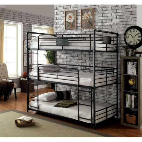 Industrial Bunk Beds, Industrial Bed, Triple Bunk Beds, Triple Bunk Bed, Triple Bunk, Bunk Beds With Stairs, Bunk Bed Designs, Full Bunk Beds, Twin Bunk Beds