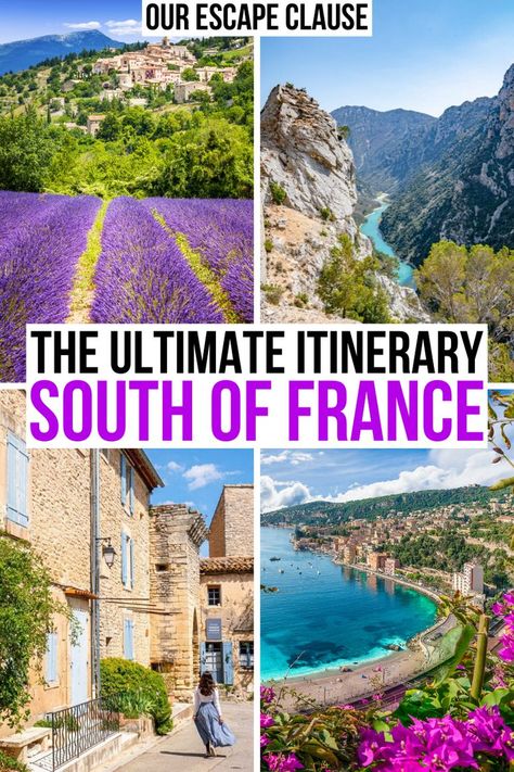 Places To Visit In France Bucket Lists, South Of France 3 Day Itinerary, Planning A Trip To France, French Countryside Travel, South Of France Road Trip, What To See In France, Paris And South Of France Itinerary, South Of France Itinerary Trips, South France Itinerary