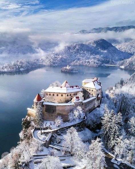 Bled Castle, Bled Slovenia, Castle Mansion, Earth Pictures, Lake Bled, Beautiful Villages, Medieval Castle, Most Beautiful Places, Slovenia