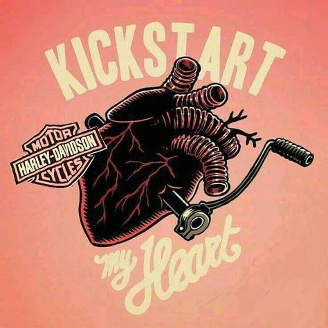 kickstart my heart My Heart Tattoo, Motorbike Art, Motorcycle Tattoos, Biker Tattoos, Image Moto, Bobber Custom, Motorcycle Illustration, Biker Quotes, Motorcycle Quotes