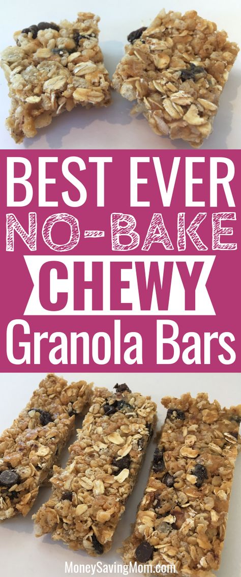 Easy Granola Bars, No Bake Granola Bars, Easy Granola, Healthy Granola, Healthy Granola Bars, Camping Snacks, Chewy Granola Bars, Baked Granola, Granola Recipe Bars