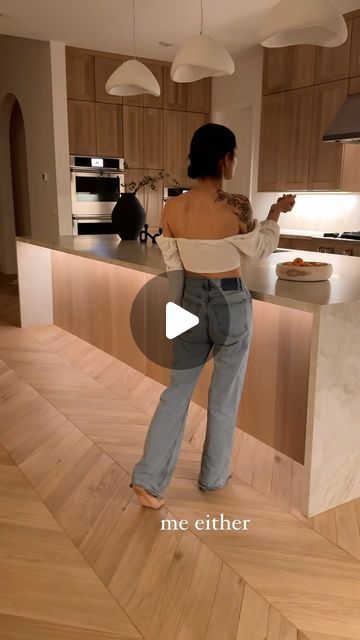 Karli Jones🦷  | design inspo + luxury dupes for less on Instagram: "we upgraded to lighting under the cabinets but lighting under the island was out of the budget..

I used these LED lights to achieve the same look instead! 

Comment LIGHTS if you want the link to what I used

note: I used 2 strips here to achieve a high lighting look but one is great for low lighting.

🖤follow @karlibree for more design inspo🖤

#kitchendesignideas #ltkhome #customhomeinteriors #quartzitecountertops #marblecountertops #granitecountertops #honedstone #whiteoakcabinets #whiteoakinteriors #buildingtips #customlightingdesign" Led Strip Lighting Kitchen Island, Kitchen Strip Lighting, Strip Lighting Kitchen, Best Under Cabinet Lighting, Under Counter Lighting, Quartzite Countertops, Under Cabinet Lighting, More Design, Kitchen Island Lighting